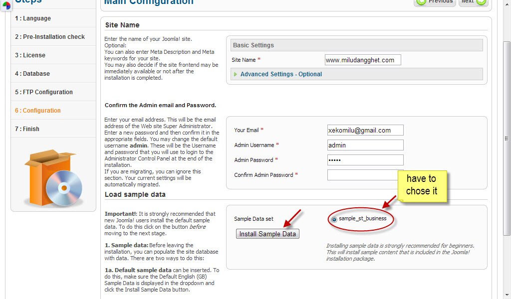 how to setup quickstart