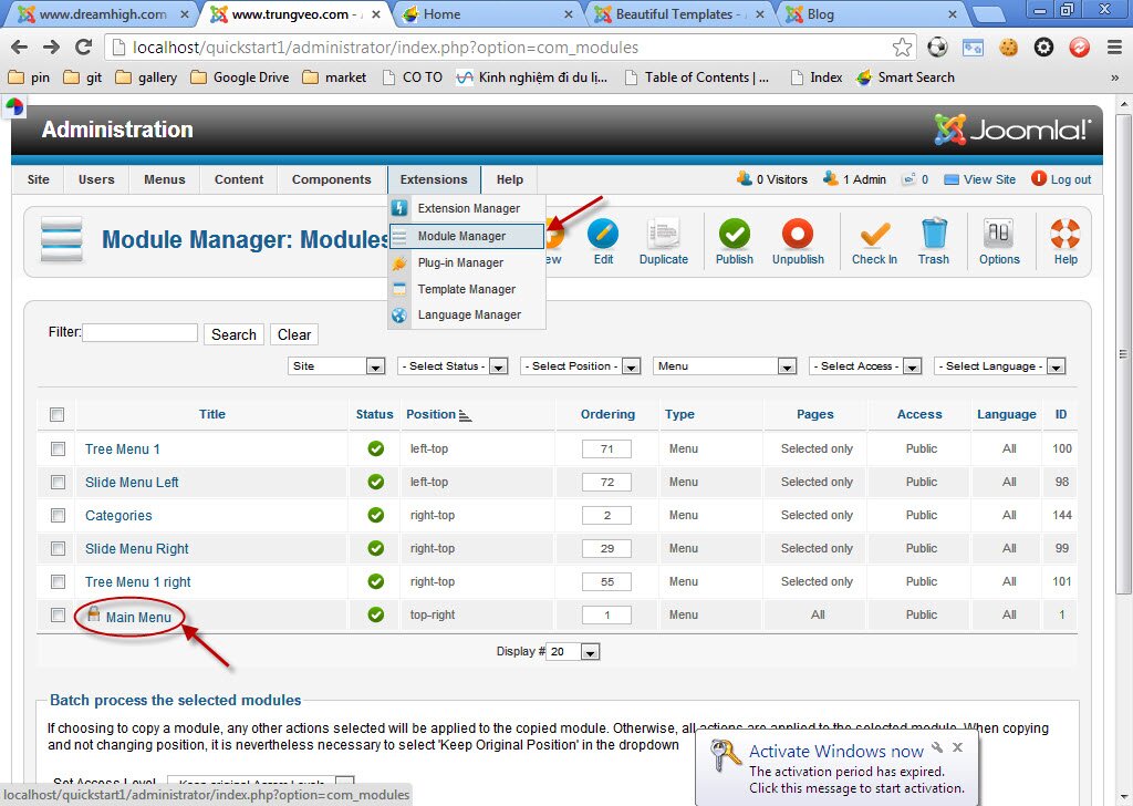 how to create menu for the site