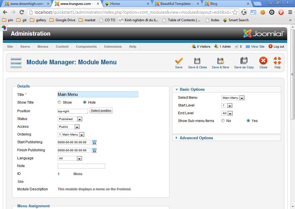 how to create menu for the site